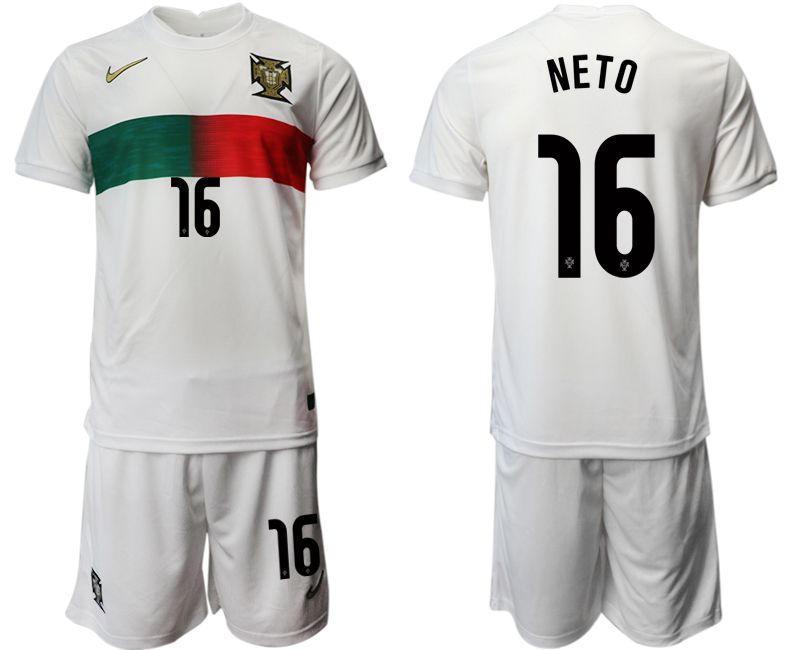 Men 2022 World Cup National Team Portugal away white #16 Soccer Jersey->portugal jersey->Soccer Country Jersey